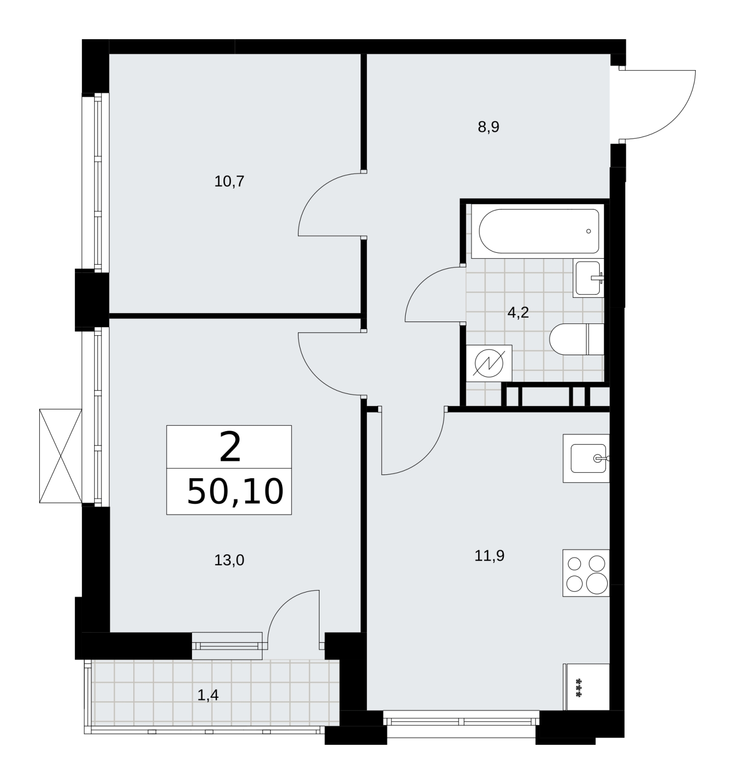 1-комнатная квартира в ЖК Скандинавия на 3 этаже в 3 секции. Сдача в 3 кв. 2025 г.