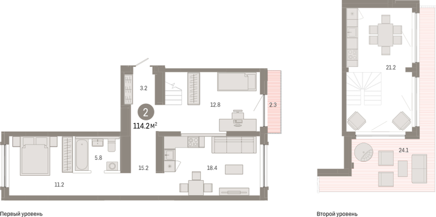 3-комнатная квартира с отделкой в ЖК Октябрьский на Туре на 10 этаже в 3 секции. Сдача в 2 кв. 2025 г.