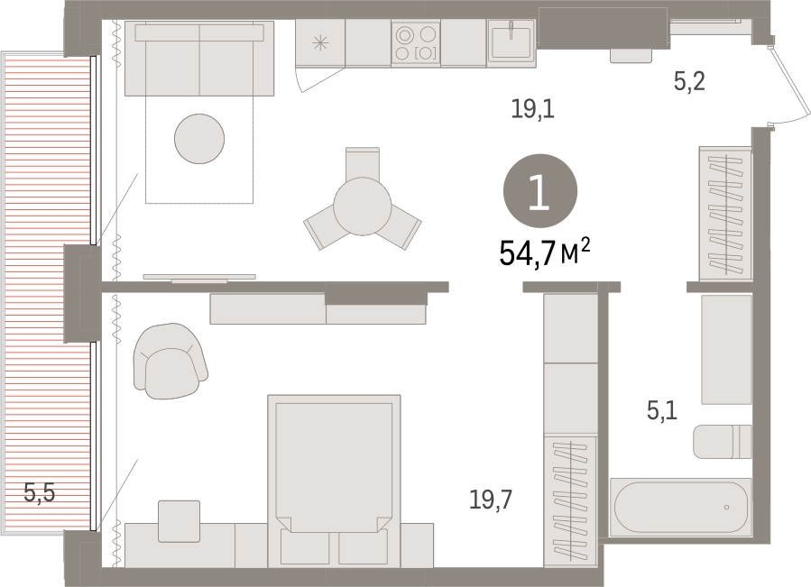 1-комнатная квартира (Студия) с отделкой в ЖК Moskovsky AVENIR на 6 этаже в 1 секции. Дом сдан.