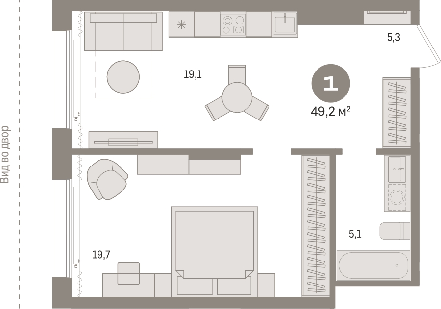 1-комнатная квартира (Студия) с отделкой в ЖК Метрополия на 28 этаже в 1 секции. Сдача в 3 кв. 2024 г.