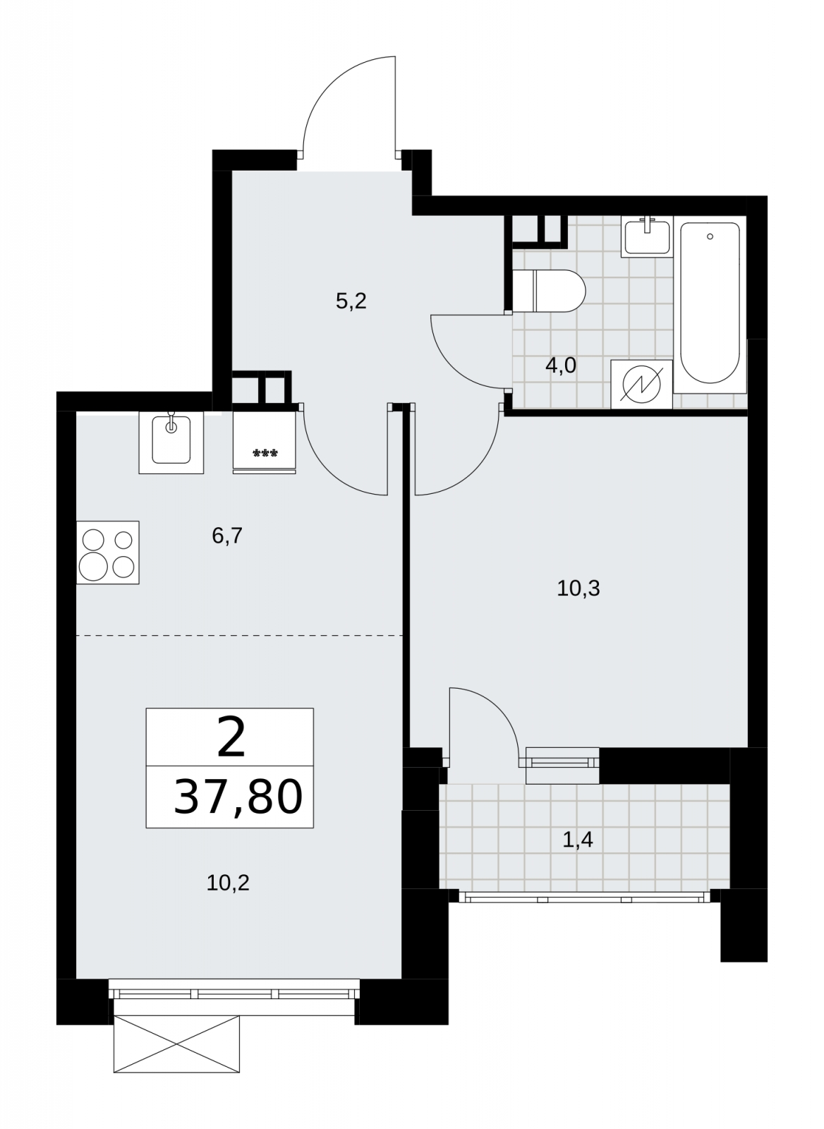 3-комнатная квартира в ЖК Скандинавия на 9 этаже в 4 секции. Сдача в 3 кв. 2025 г.