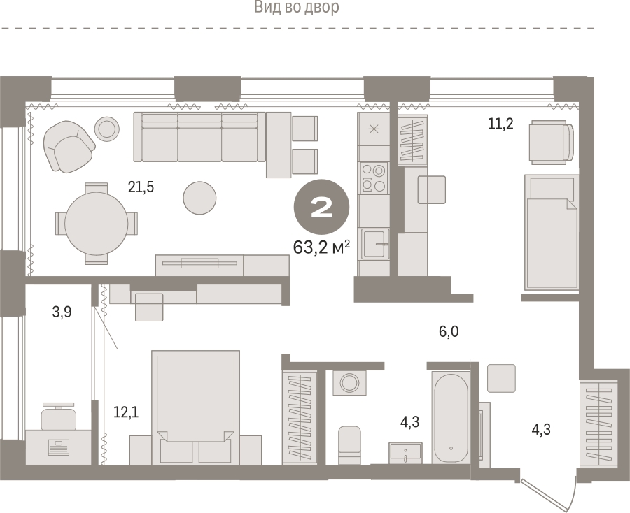 1-комнатная квартира (Студия) с отделкой в ЖК Метрополия на 26 этаже в 1 секции. Сдача в 3 кв. 2024 г.