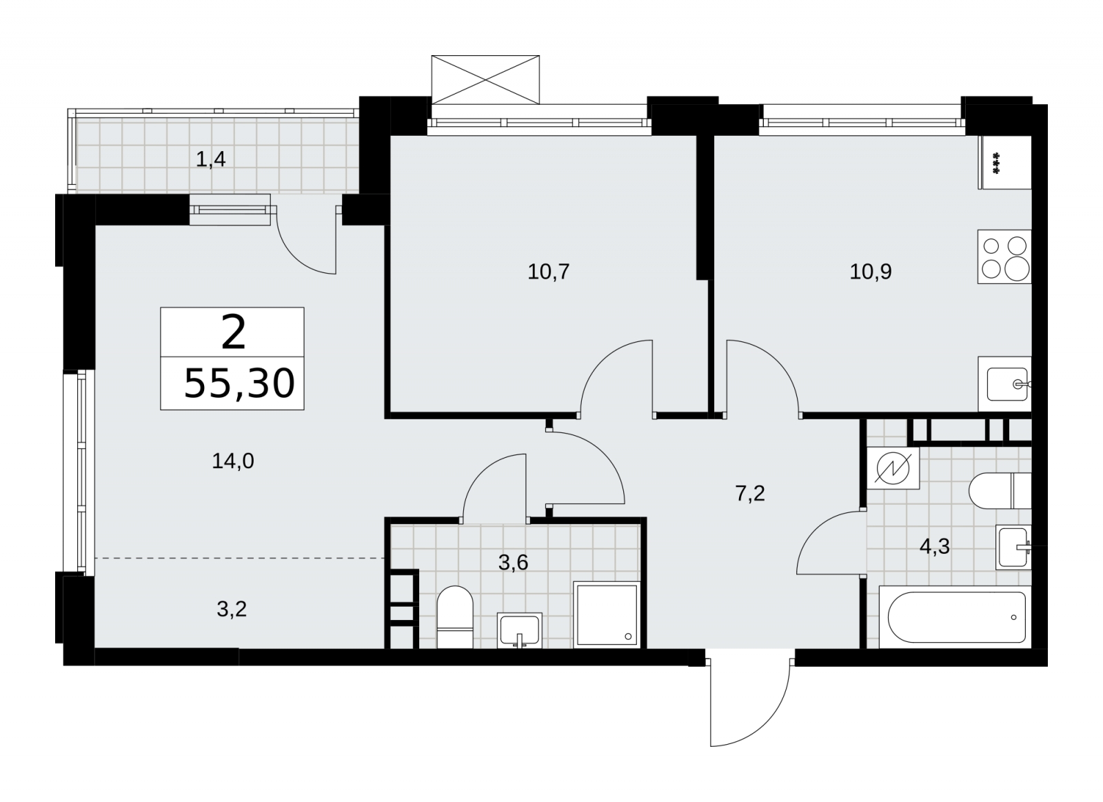4-комнатная квартира с отделкой в ЖК ЗИЛАРТ на 37 этаже в 1 секции. Сдача в 2 кв. 2022 г.