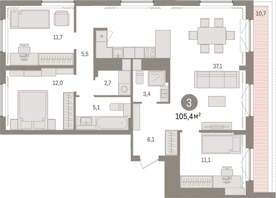 2-комнатная квартира в ЖК Режиссер на 10 этаже в 1 секции. Сдача в 1 кв. 2026 г.