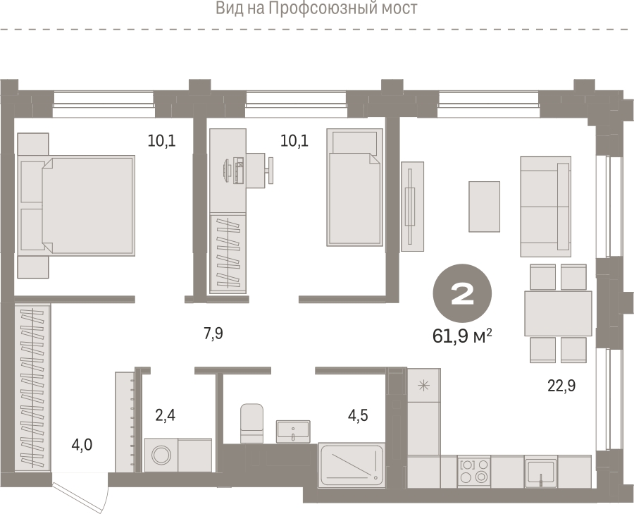 1-комнатная квартира (Студия) с отделкой в ЖК Аквилон Leaves на 2 этаже в 1 секции. Сдача в 4 кв. 2024 г.
