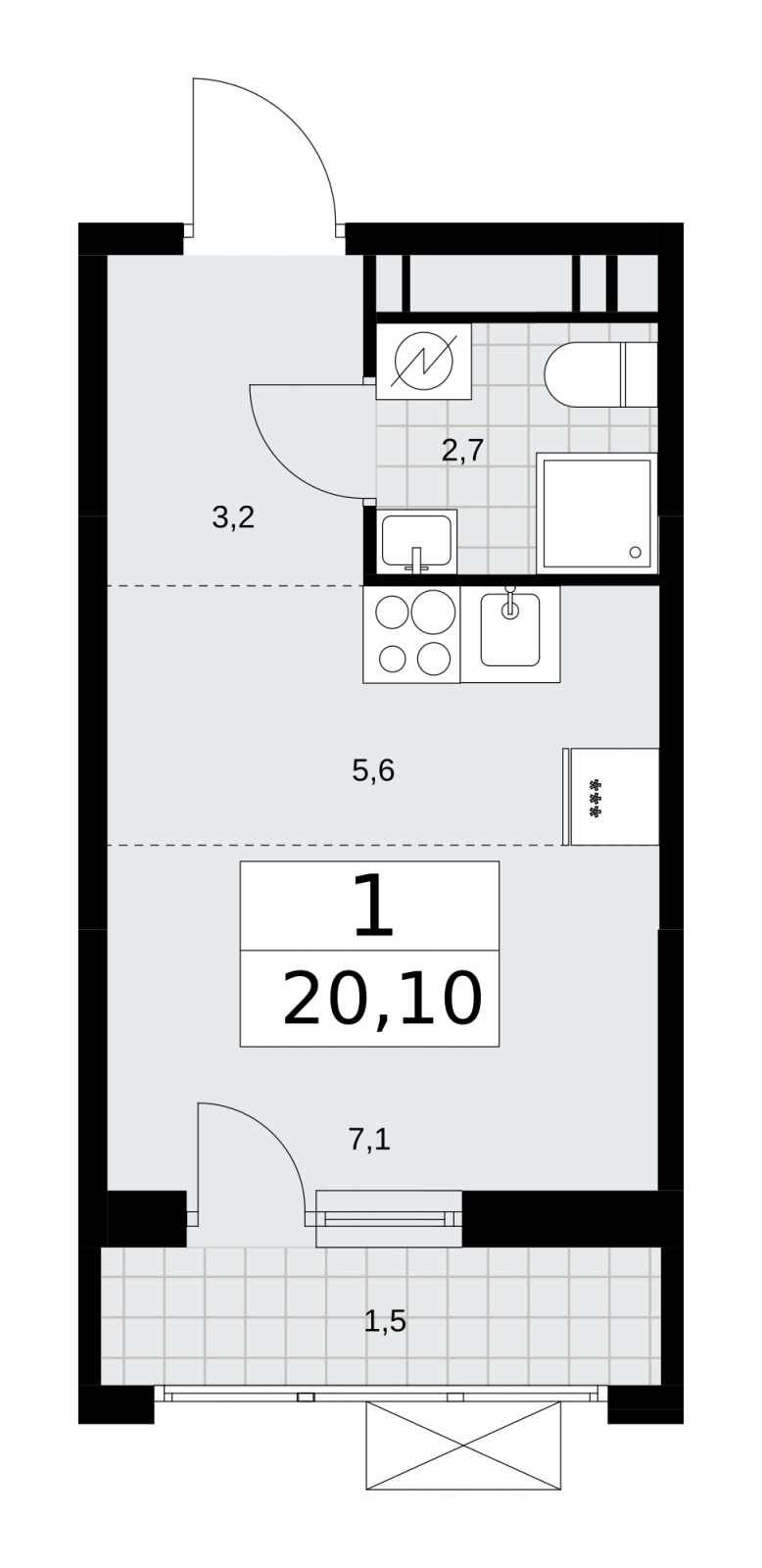 2-комнатная квартира с отделкой в ЖК Скандинавия на 2 этаже в 1 секции. Сдача в 4 кв. 2025 г.