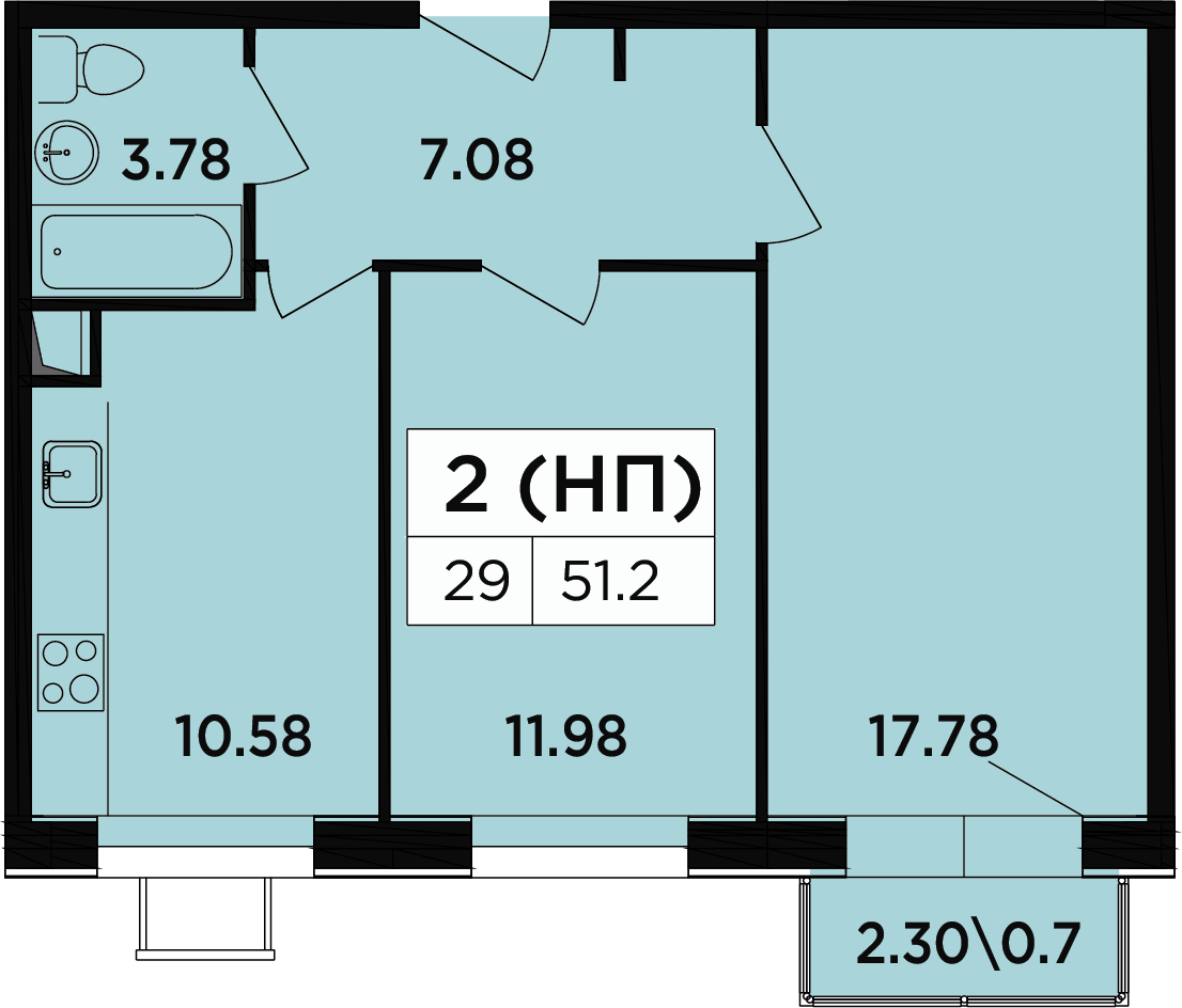 1-комнатная квартира в ЖК Легендарный Квартал на Березовой  аллее на 15 этаже в 1 секции. Сдача в 3 кв. 2019 г.