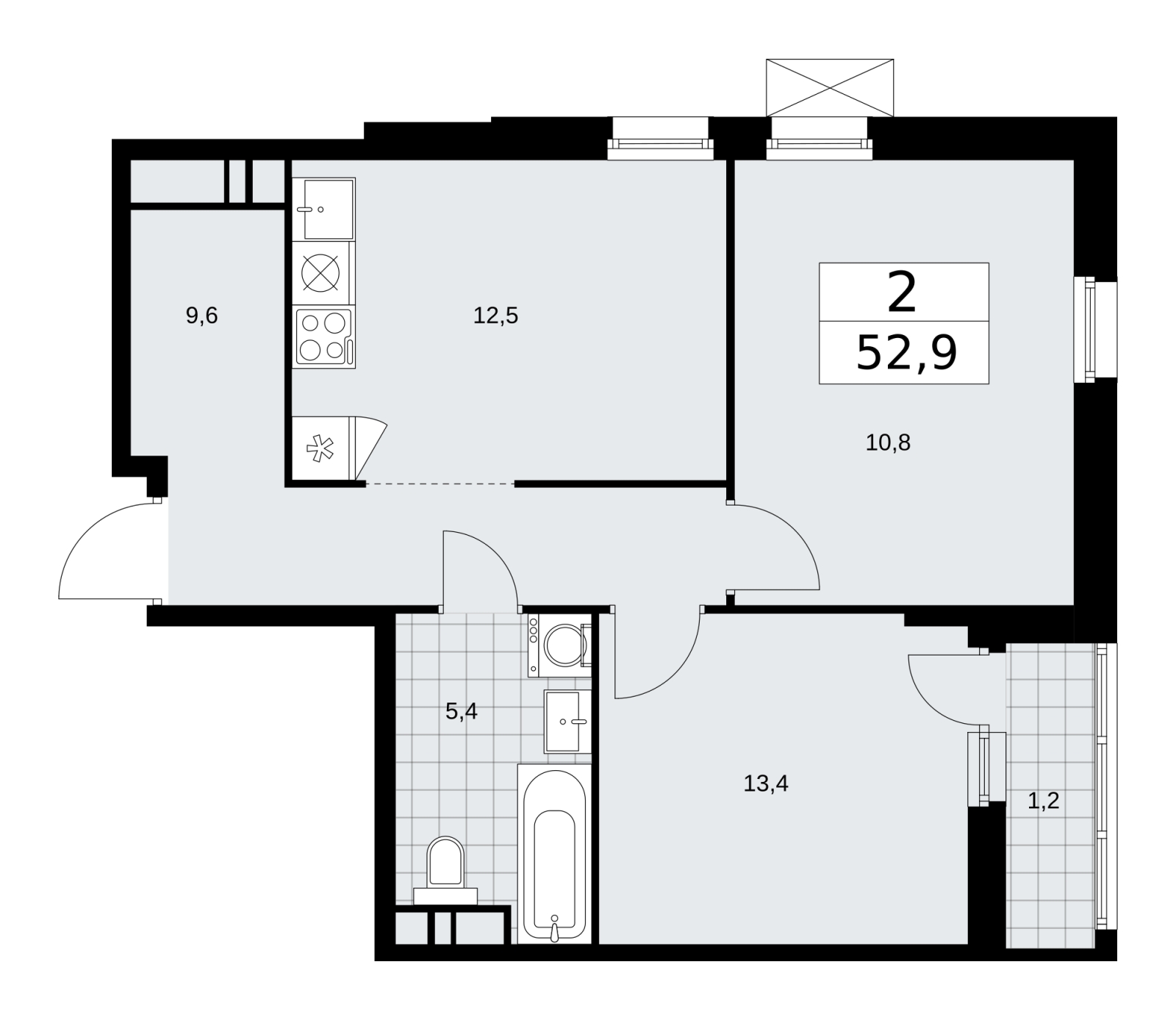 4-комнатная квартира в ЖК Скандинавия на 6 этаже в 1 секции. Сдача в 3 кв. 2025 г.