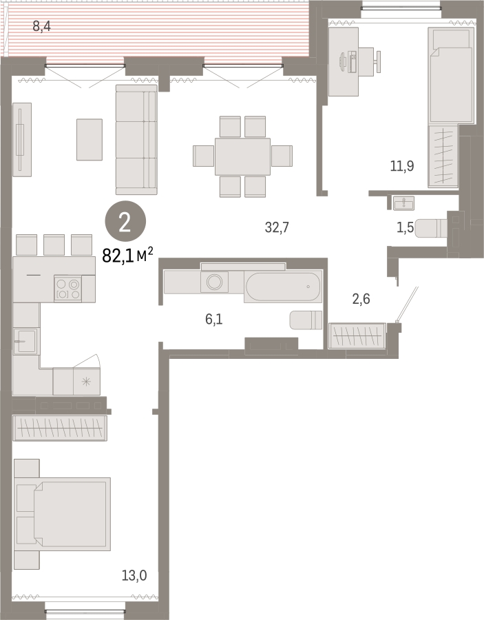 3-комнатная квартира с отделкой в ЖК Alcon Tower на 18 этаже в 1 секции. Сдача в 2 кв. 2022 г.