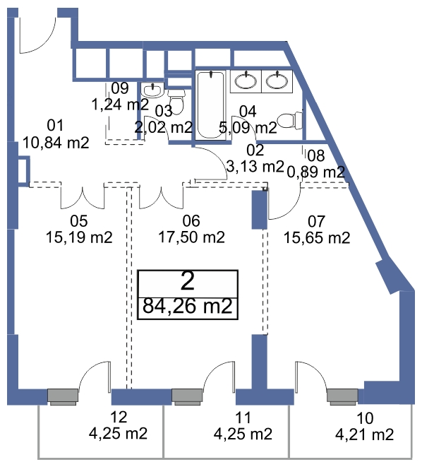 2-комнатная квартира с отделкой в ЖК Государев дом на 6 этаже в 6 секции. Сдача в 1 кв. 2023 г.