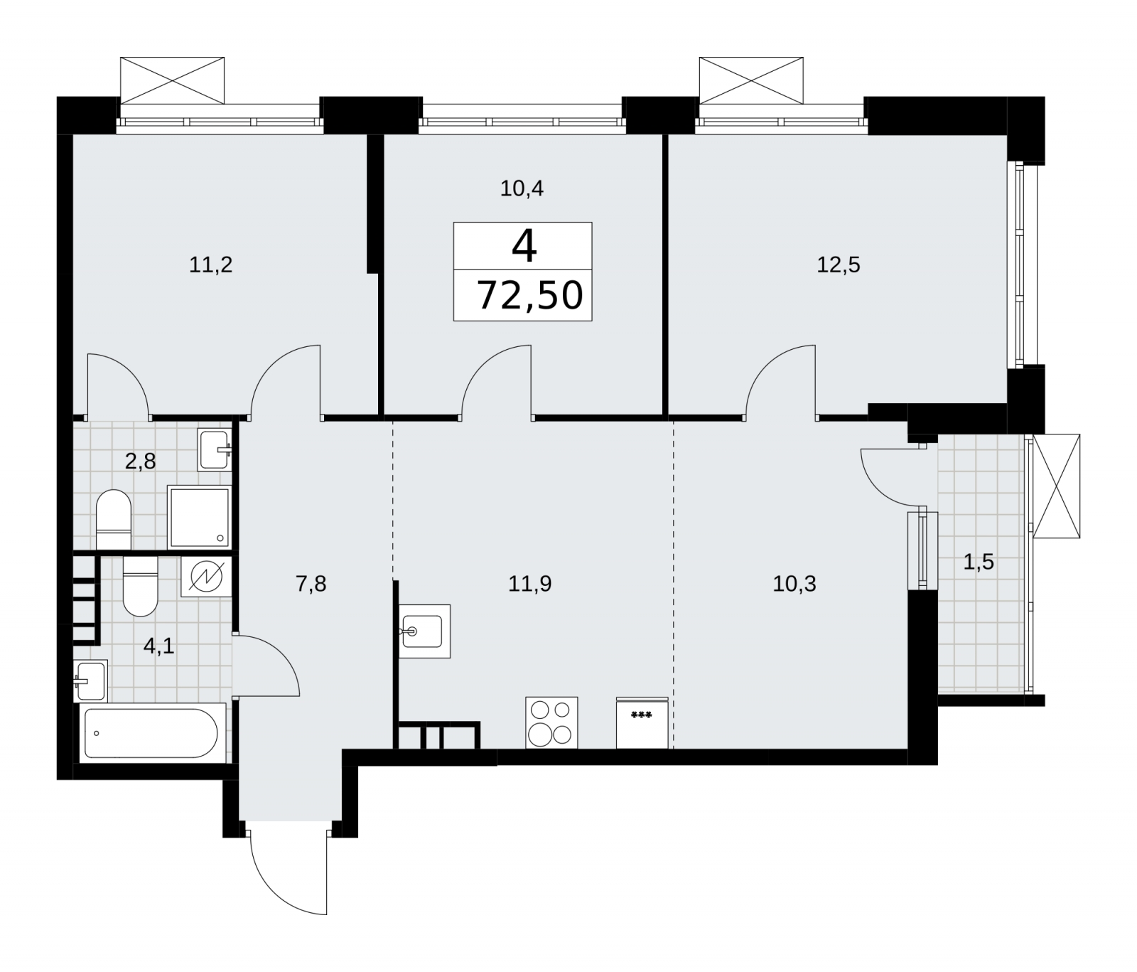 1-комнатная квартира с отделкой в ЖК Скандинавия на 7 этаже в 1 секции. Сдача в 4 кв. 2025 г.