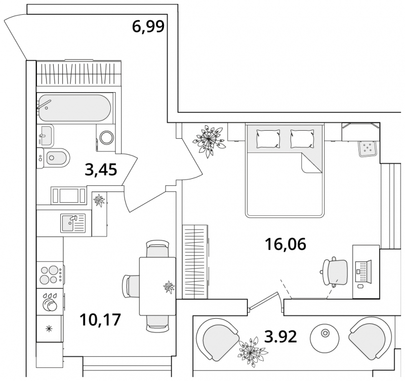 3-комнатная квартира в ЖК Апарт-комплекс Nakhimov на 12 этаже в 1 секции. Сдача в 1 кв. 2021 г.