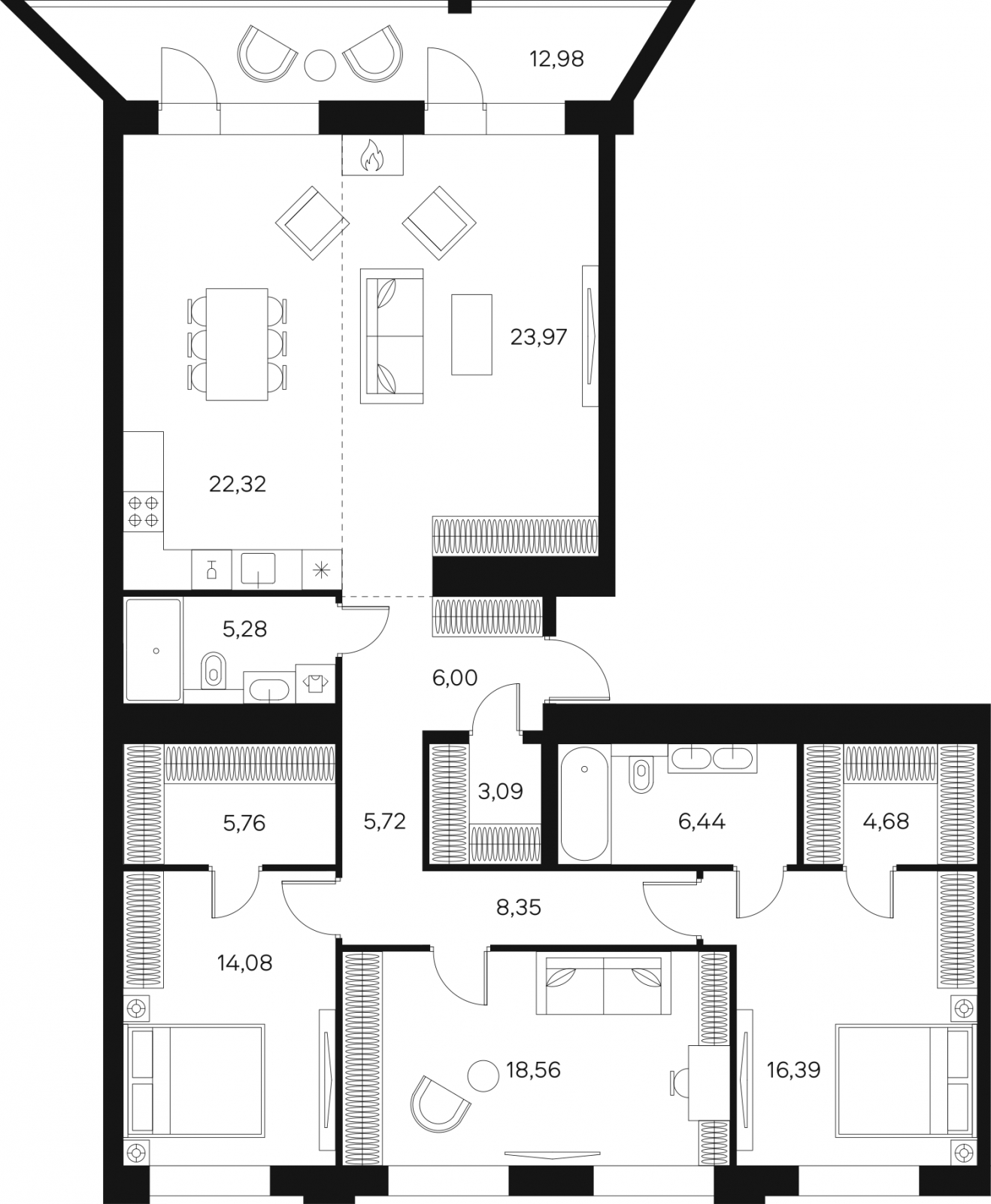 1-комнатная квартира с отделкой в ЖК Аквилон Leaves на 11 этаже в 1 секции. Сдача в 4 кв. 2024 г.