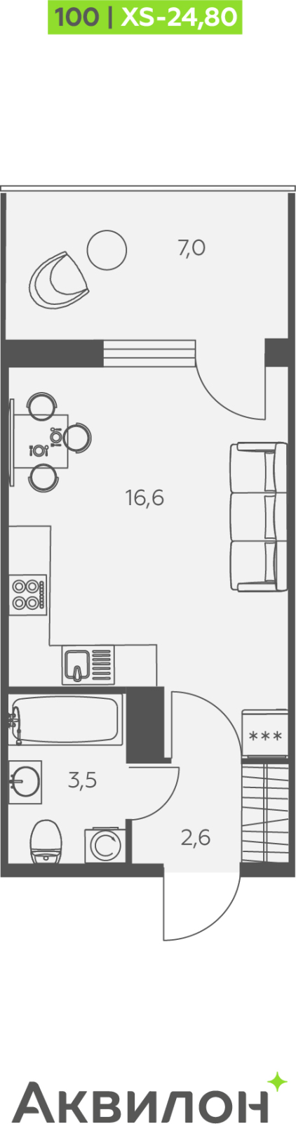 3-комнатная квартира с отделкой в ЖК RiverSky на 10 этаже в 2 секции. Сдача в 4 кв. 2021 г.