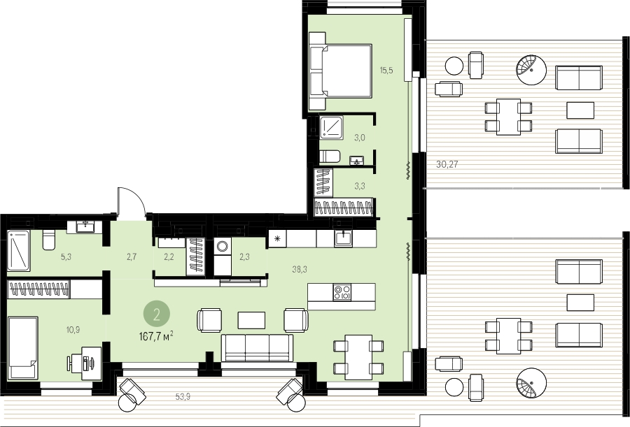 1-комнатная квартира (Студия) с отделкой в ЖК Волжский парк на 22 этаже в 1 секции. Сдача в 4 кв. 2023 г.