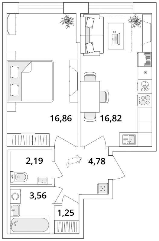 1-комнатная квартира с отделкой в ЖК Волжский парк на 21 этаже в 1 секции. Сдача в 2 кв. 2023 г.