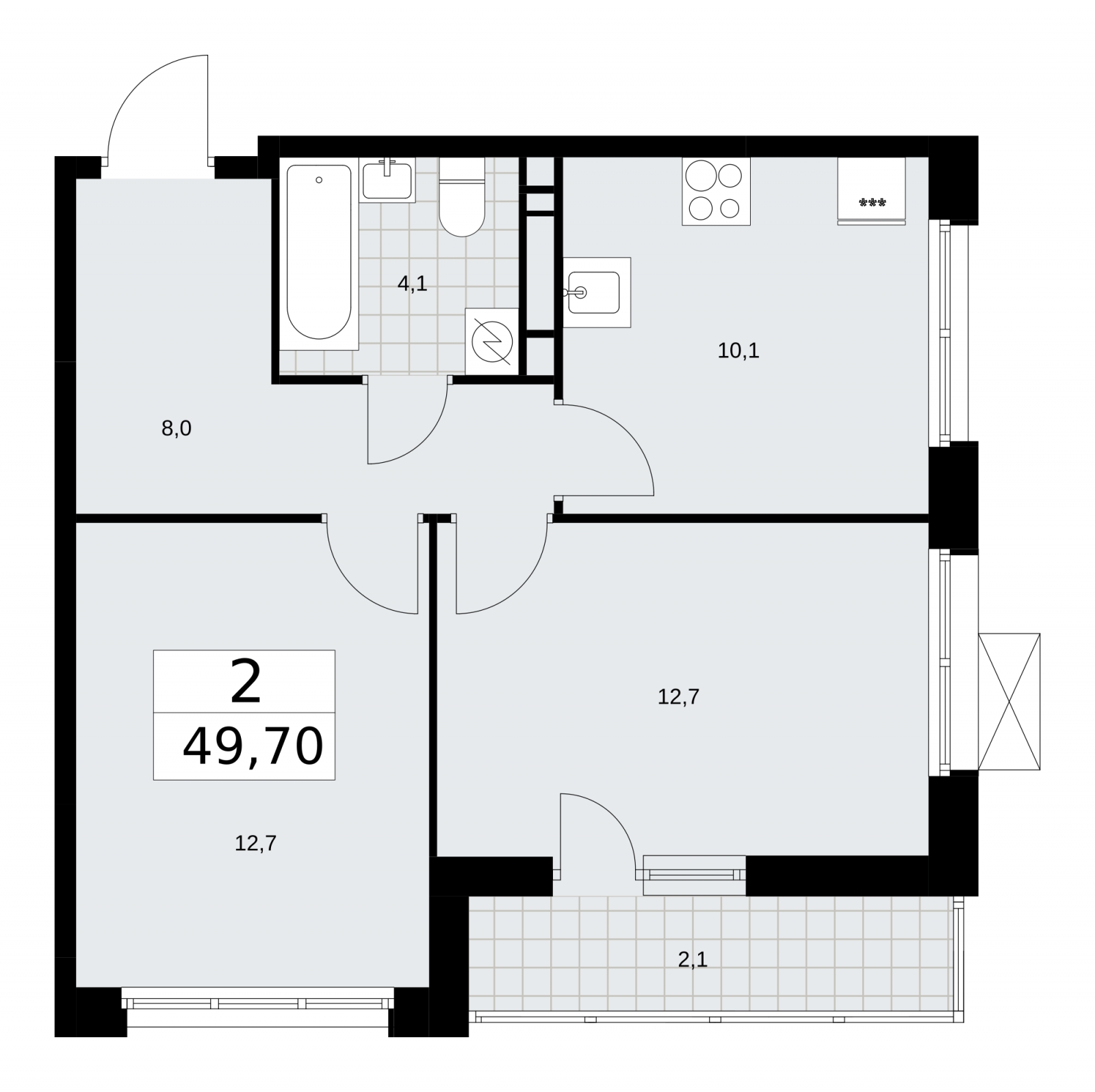 4-комнатная квартира в ЖК Скандинавия на 16 этаже в 1 секции. Сдача в 3 кв. 2025 г.