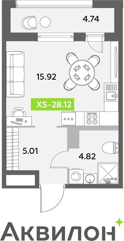 2-комнатная квартира с отделкой в ЖК Аквилон Leaves на 2 этаже в 1 секции. Сдача в 4 кв. 2024 г.