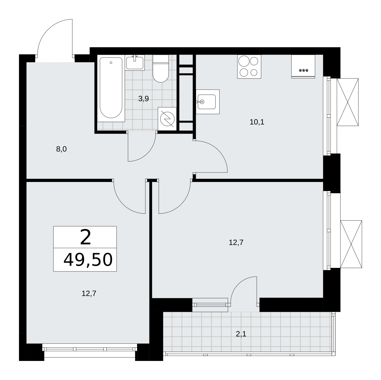 1-комнатная квартира с отделкой в ЖК Скандинавия на 6 этаже в 1 секции. Сдача в 4 кв. 2025 г.