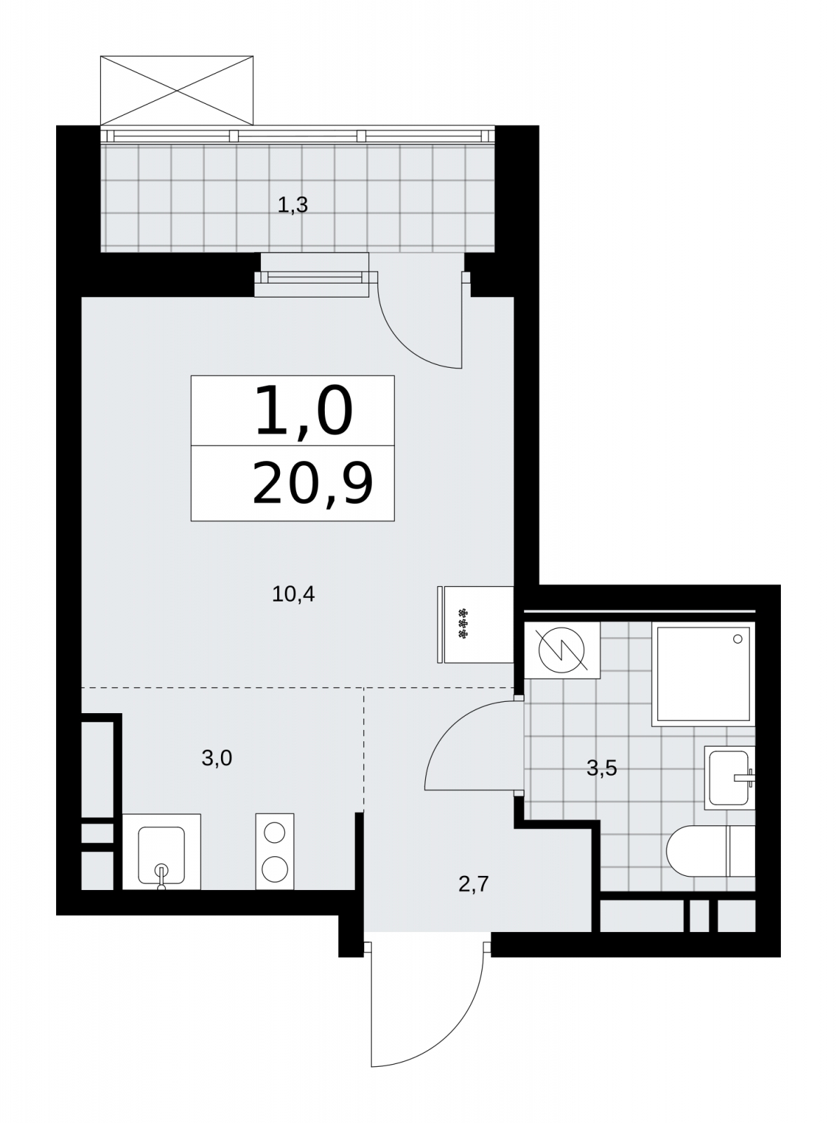 4-комнатная квартира с отделкой в ЖК Скандинавия на 7 этаже в 1 секции. Сдача в 4 кв. 2025 г.