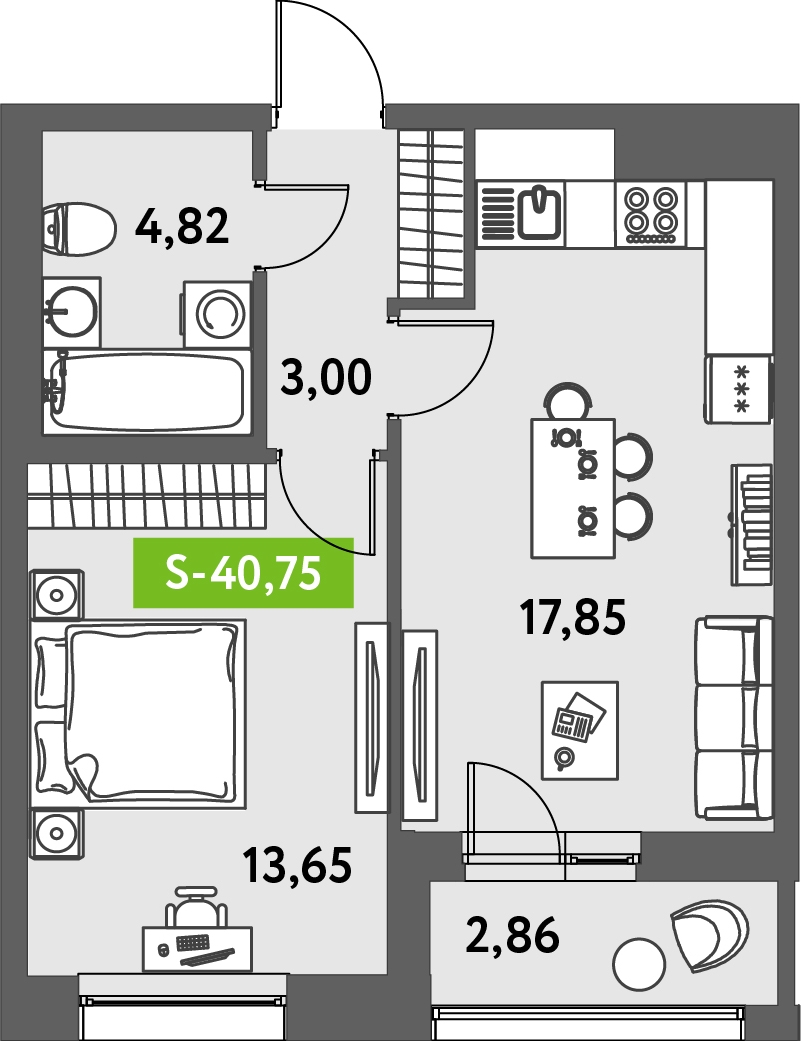 3-комнатная квартира с отделкой в ЖК Руставели 14 на 2 этаже в 1 секции. Сдача в 3 кв. 2024 г.