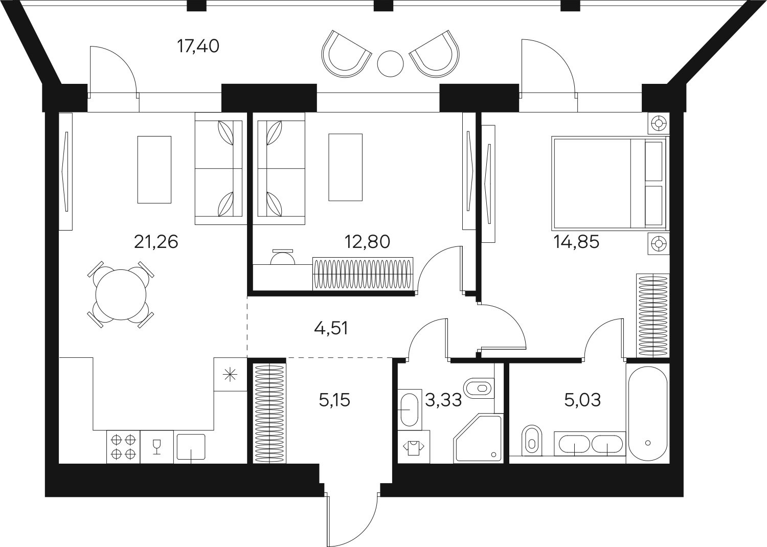 1-комнатная квартира с отделкой в ЖК Сигнальный 16 на 32 этаже в 1 секции. Сдача в 1 кв. 2023 г.