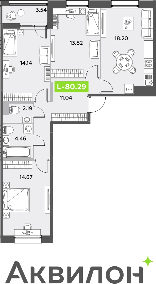 2-комнатная квартира с отделкой в ЖК Кронштадтский 9 на 11 этаже в 1 секции. Сдача в 4 кв. 2023 г.