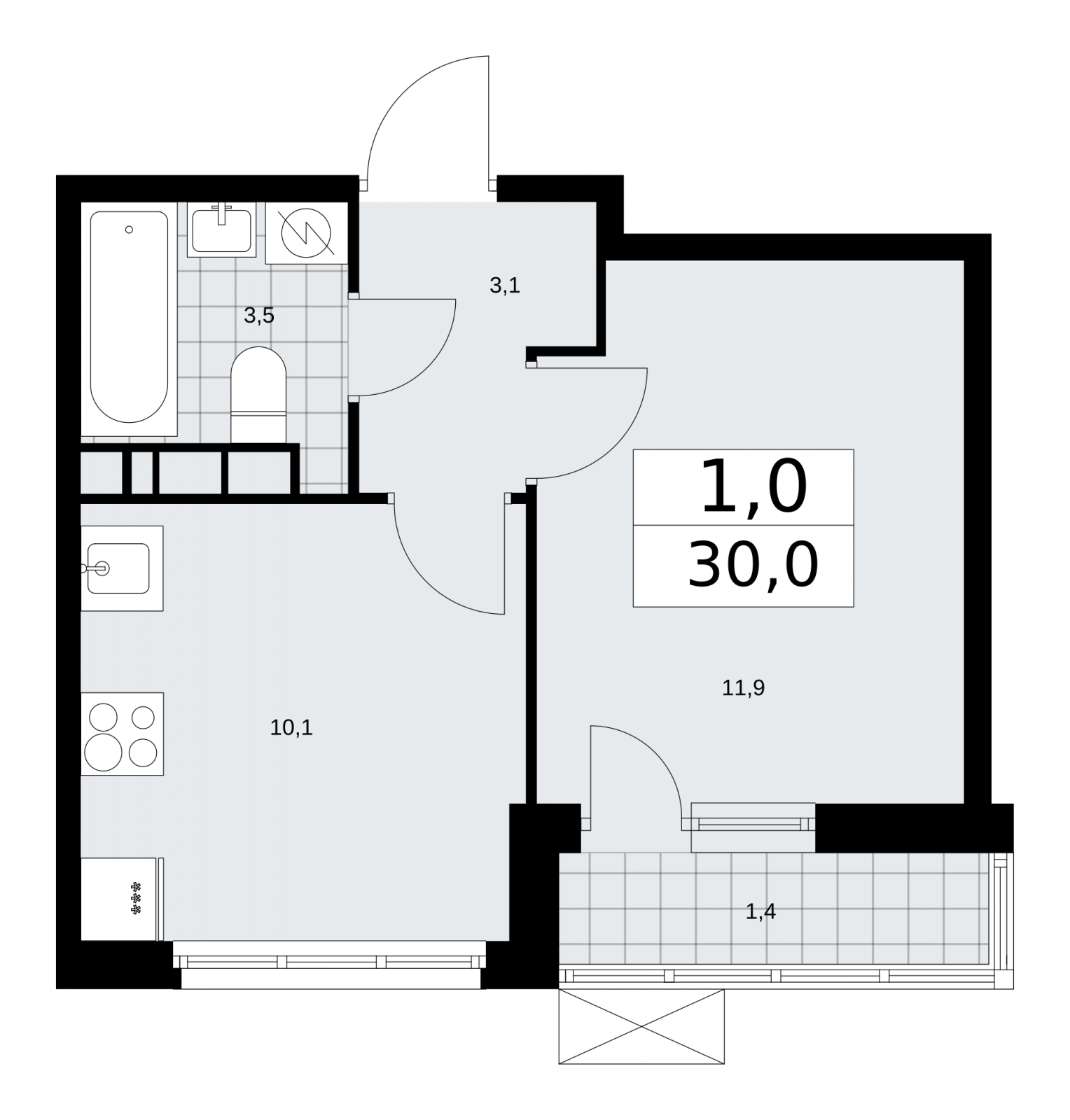 2-комнатная квартира с отделкой в ЖК Скандинавия на 10 этаже в 1 секции. Сдача в 4 кв. 2025 г.