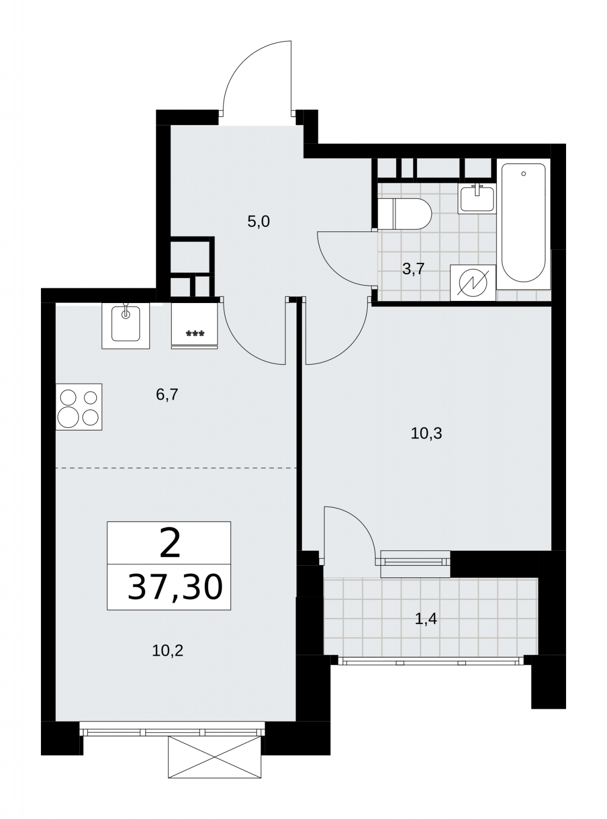 3-комнатная квартира с отделкой в ЖК Скандинавия на 2 этаже в 4 секции. Сдача в 4 кв. 2025 г.