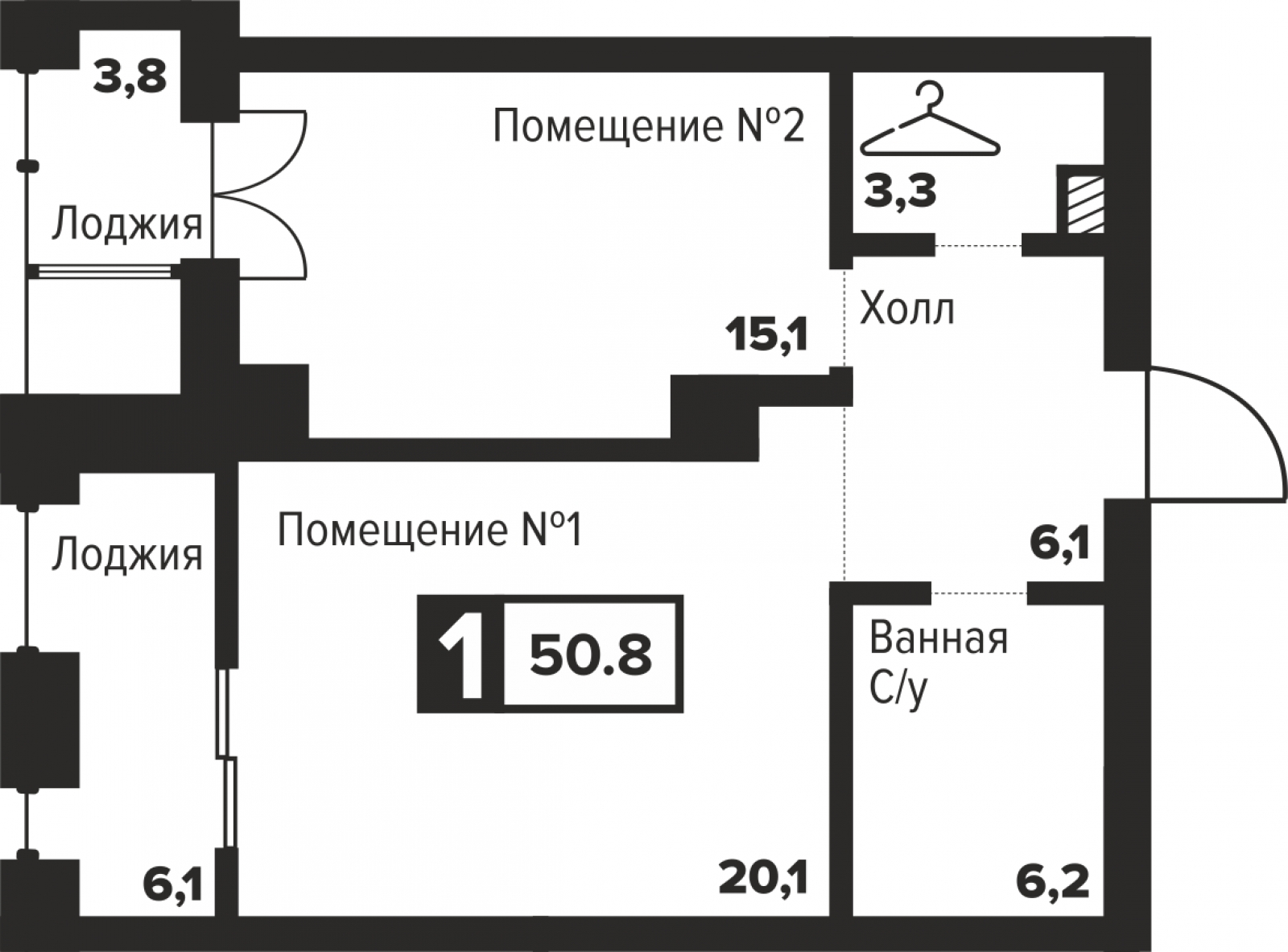 3-комнатная квартира в ЖК Тринити-2 на 18 этаже в 6 секции. Сдача в 3 кв. 2023 г.
