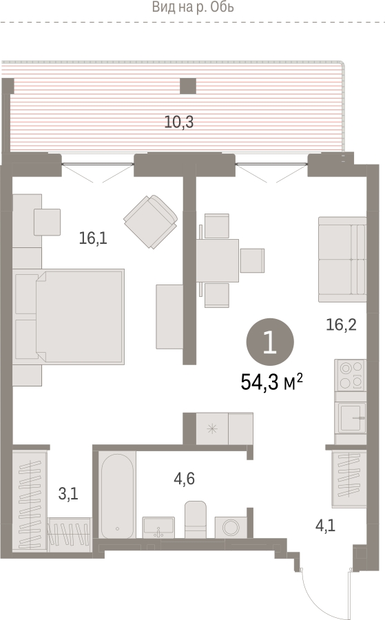 2-комнатная квартира с отделкой в Квартал На Декабристов на 6 этаже в 7 секции. Сдача в 3 кв. 2025 г.