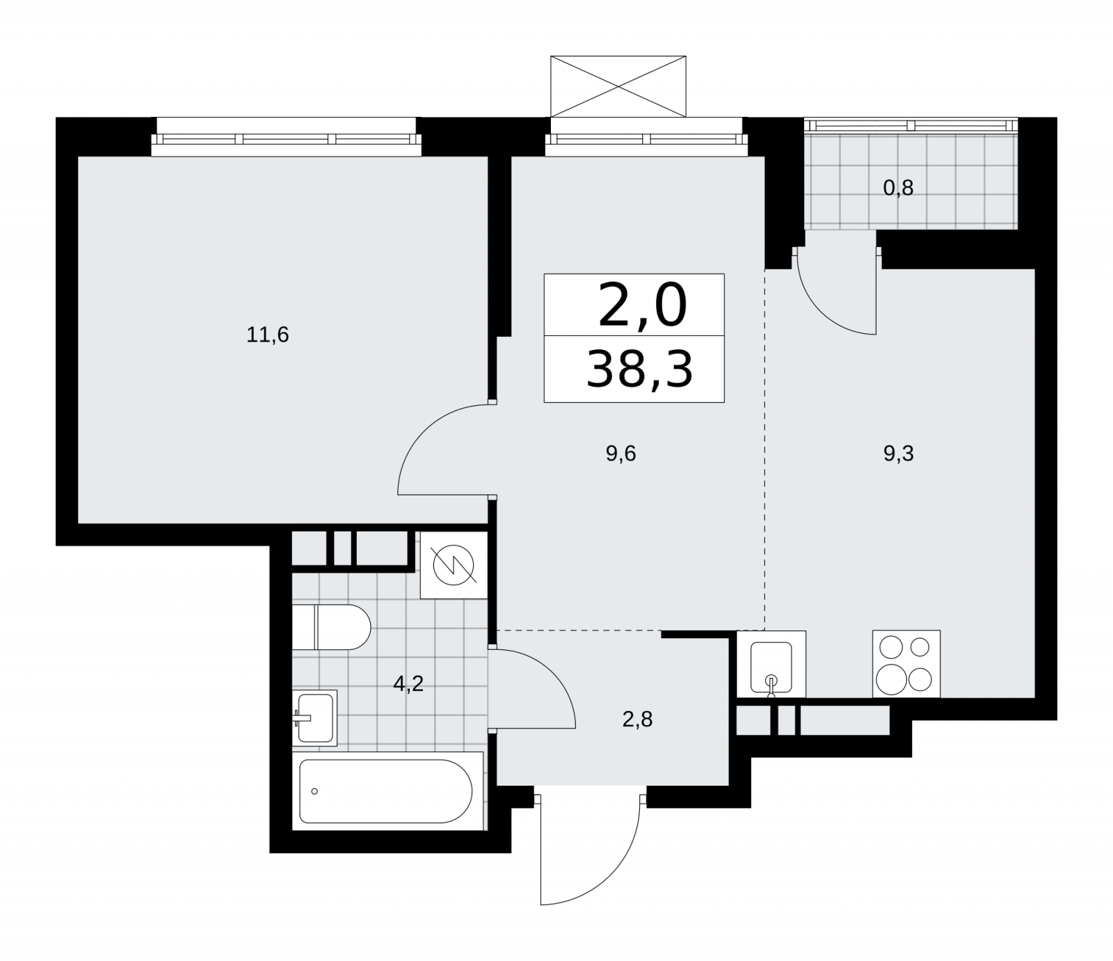 3-комнатная квартира с отделкой в ЖК Скандинавия на 2 этаже в 3 секции. Сдача в 4 кв. 2025 г.