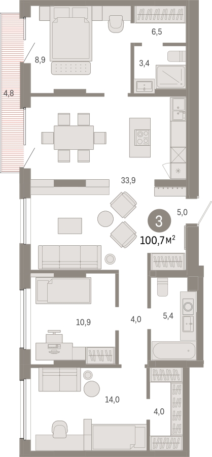 1-комнатная квартира в ЖК Режиссер на 15 этаже в 1 секции. Сдача в 4 кв. 2025 г.