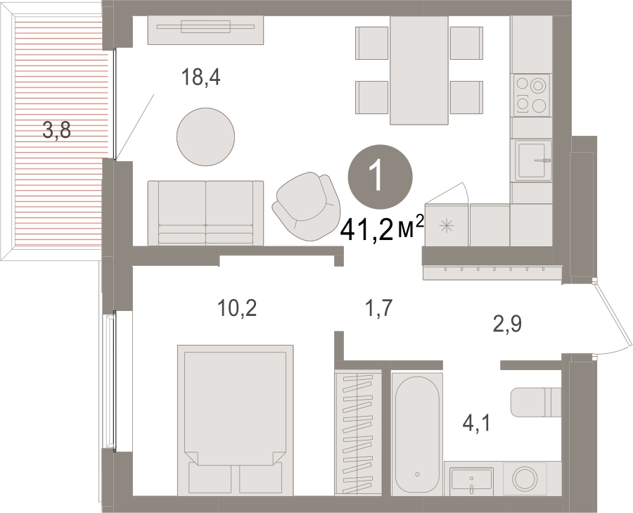 2-комнатная квартира с отделкой в Микрорайон Европейский Берег на 6 этаже в 3 секции. Сдача в 1 кв. 2025 г.