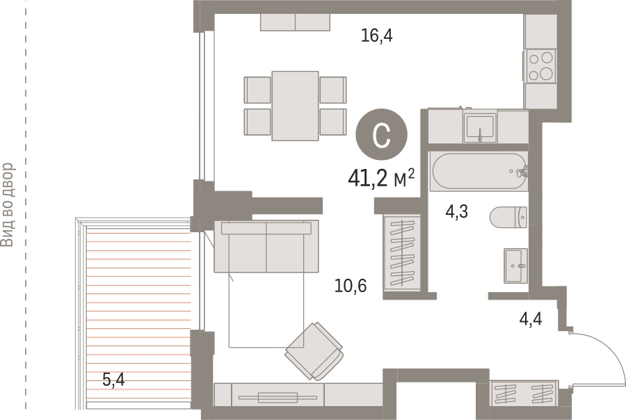 3-комнатная квартира в ЖК Режиссер на 7 этаже в 1 секции. Сдача в 1 кв. 2026 г.