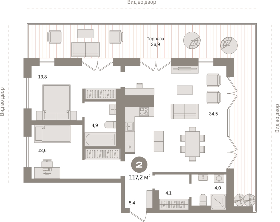 3-комнатная квартира с отделкой в Микрорайон Европейский Берег на 7 этаже в 6 секции. Сдача в 1 кв. 2024 г.