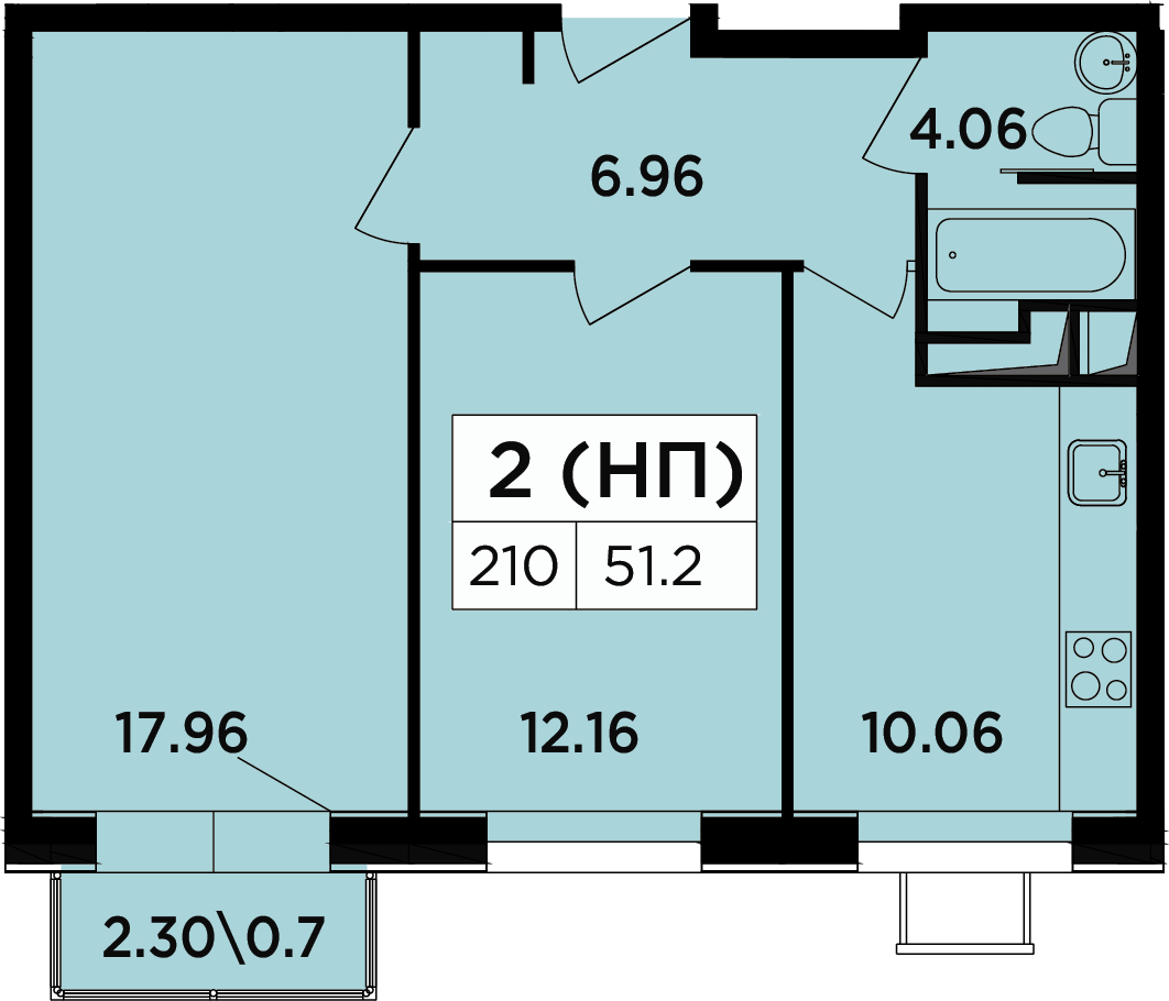 3-комнатная квартира в мкр. Новое Медведково на 4 этаже в 3 секции. Сдача в 4 кв. 2023 г.