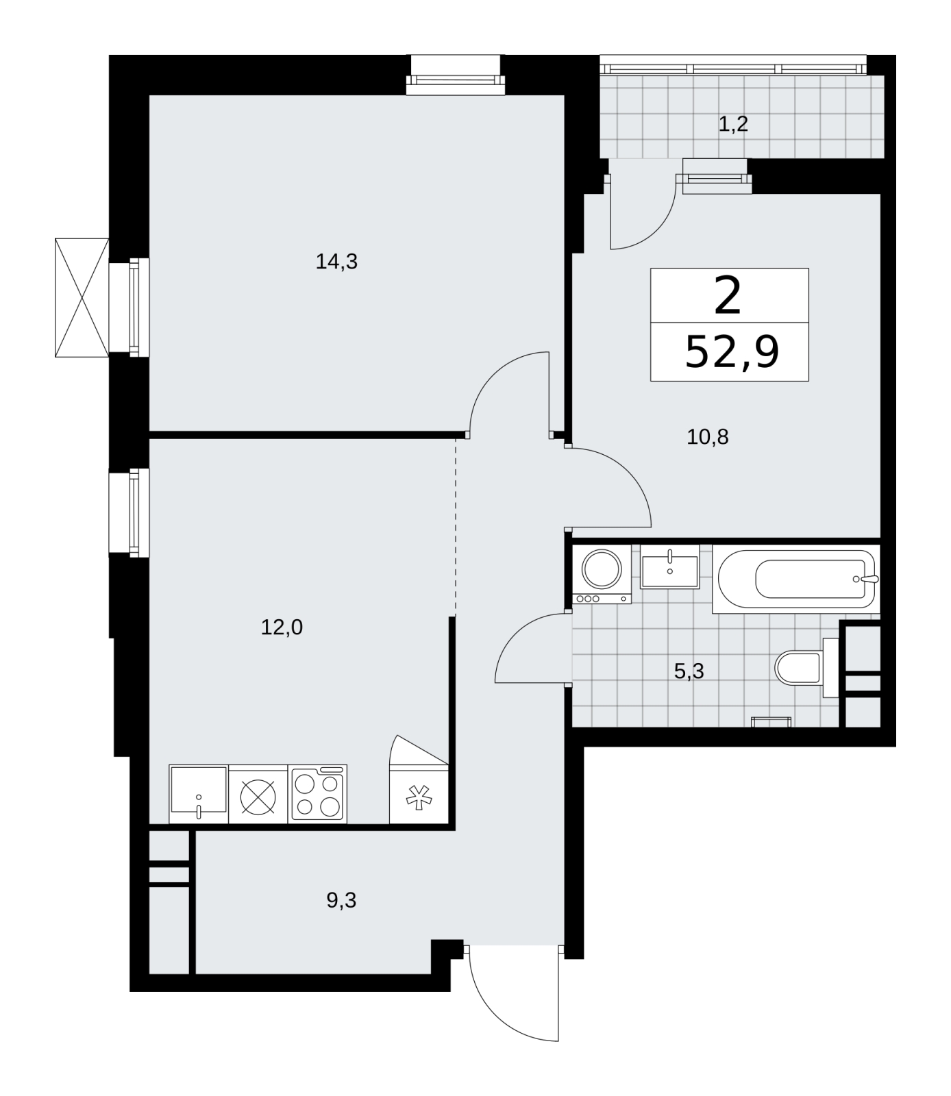3-комнатная квартира с отделкой в ЖК Скандинавия на 13 этаже в 1 секции. Сдача в 4 кв. 2025 г.