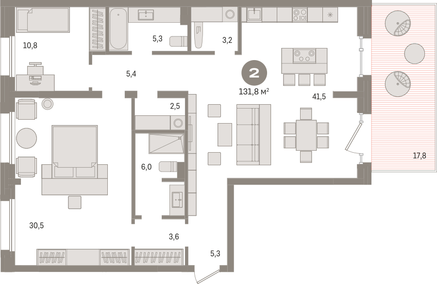 2-комнатная квартира с отделкой в Микрорайон Европейский Берег на 2 этаже в 5 секции. Сдача в 2 кв. 2026 г.