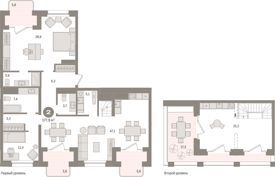 1-комнатная квартира в ЖК Небо на 4 этаже в 1 секции. Сдача в 2 кв. 2025 г.