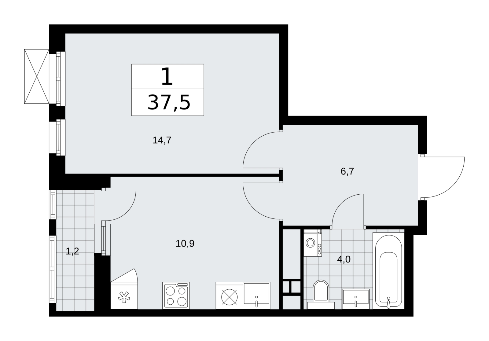 3-комнатная квартира с отделкой в ЖК Скандинавия на 14 этаже в 2 секции. Сдача в 4 кв. 2025 г.