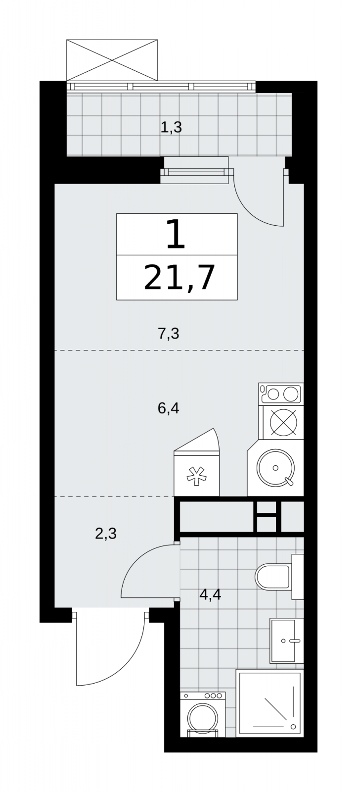 1-комнатная квартира с отделкой в ЖК Скандинавия на 9 этаже в 3 секции. Сдача в 4 кв. 2025 г.