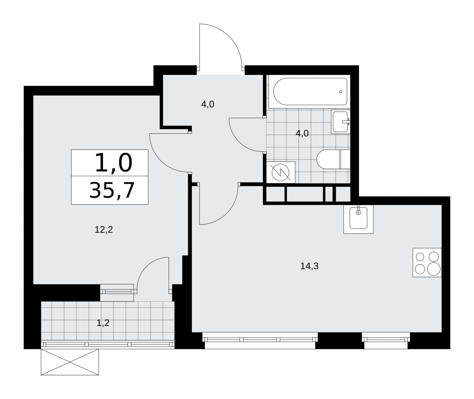 1-комнатная квартира (Студия) с отделкой в ЖК Скандинавия на 6 этаже в 4 секции. Сдача в 4 кв. 2025 г.