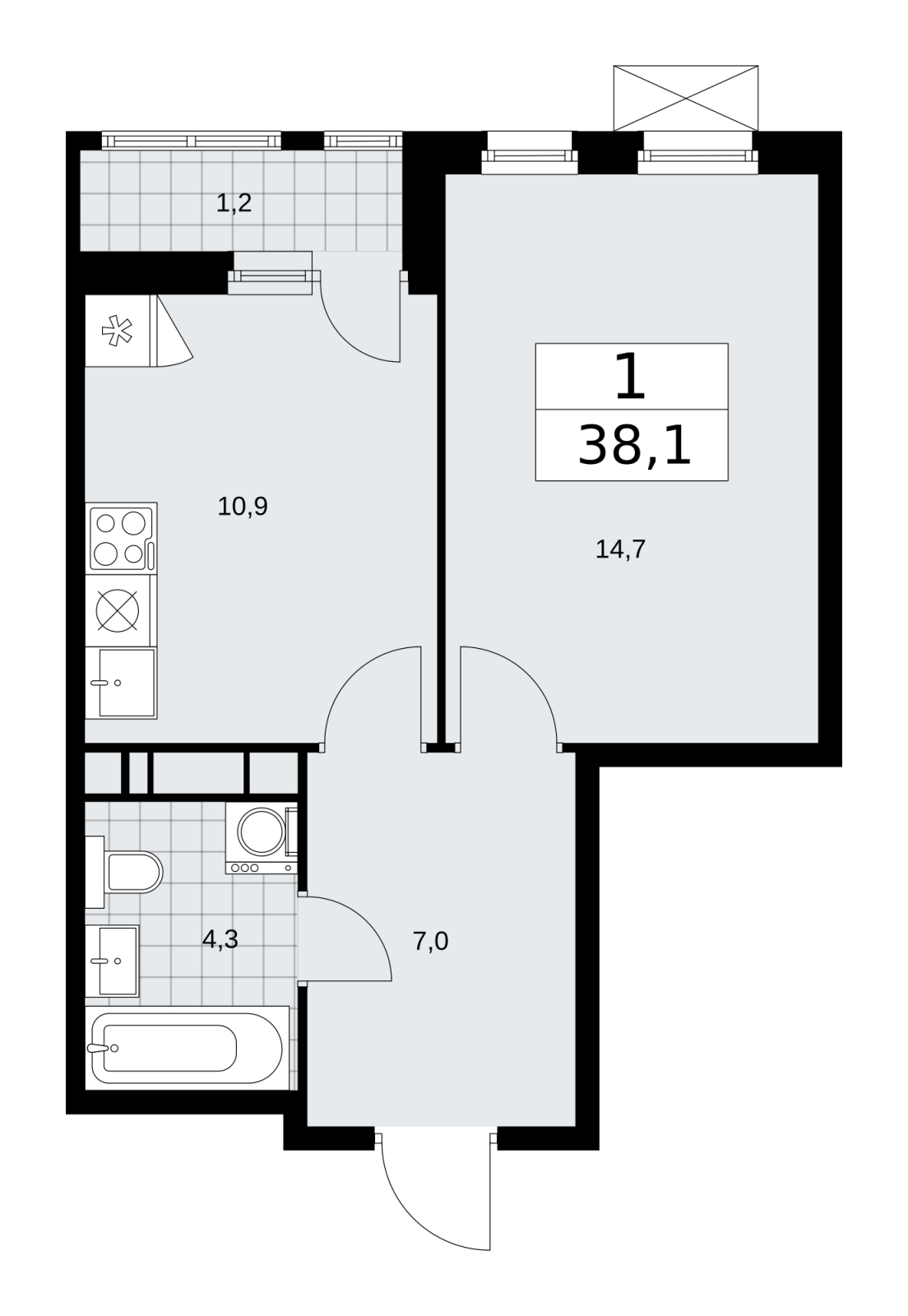 4-комнатная квартира в ЖК Скандинавия на 9 этаже в 1 секции. Сдача в 1 кв. 2026 г.