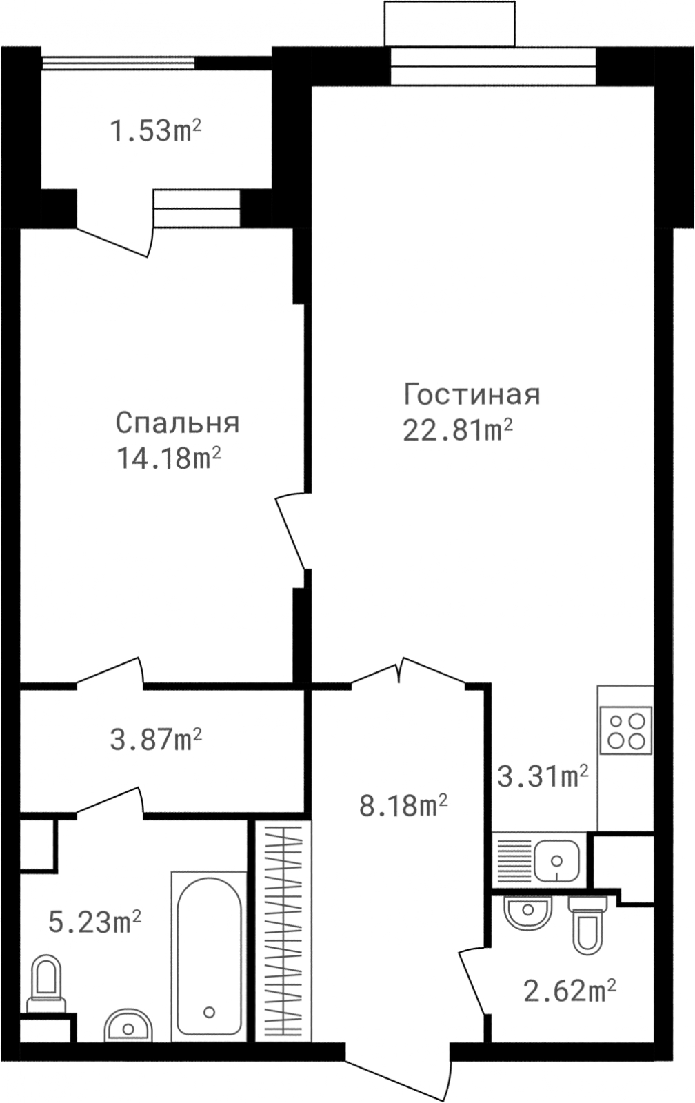 1-комнатная квартира с отделкой в ЖК Пшеница на 4 этаже в 5 секции. Сдача в 1 кв. 2025 г.