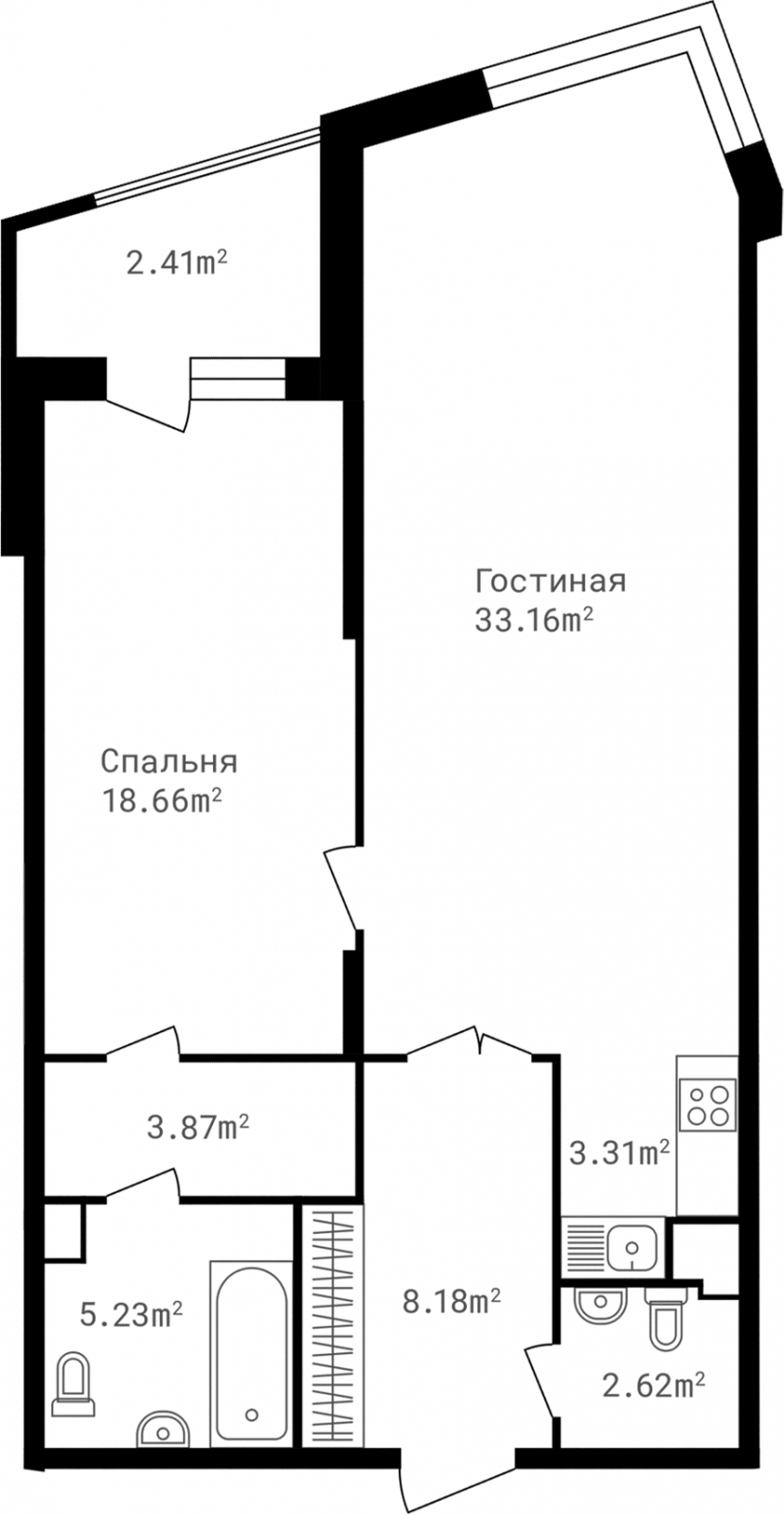 1-комнатная квартира (Студия) с отделкой в ЖК Пшеница на 6 этаже в 6 секции. Сдача в 1 кв. 2025 г.
