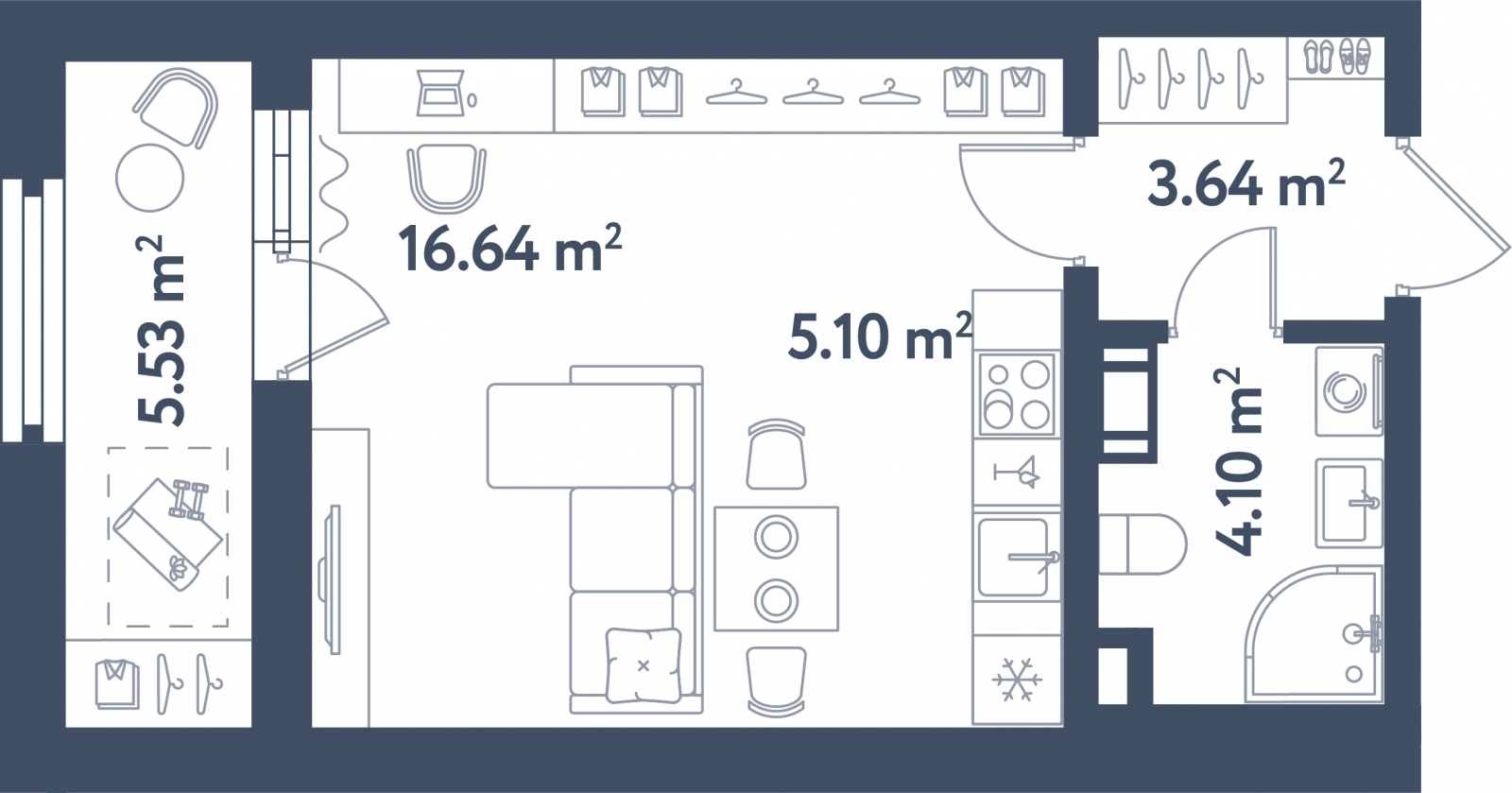 1-комнатная квартира (Студия) с отделкой в ЖК Пшеница на 8 этаже в 6 секции. Сдача в 1 кв. 2025 г.