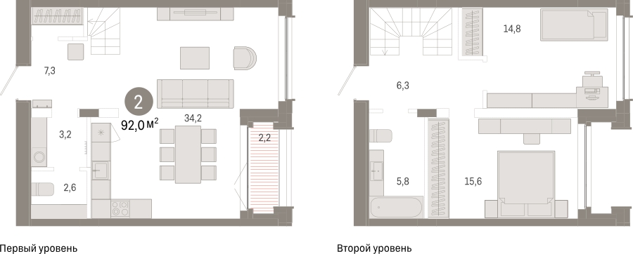 3-комнатная квартира с отделкой в ЖК Пшеница на 2 этаже в 4 секции. Сдача в 1 кв. 2026 г.