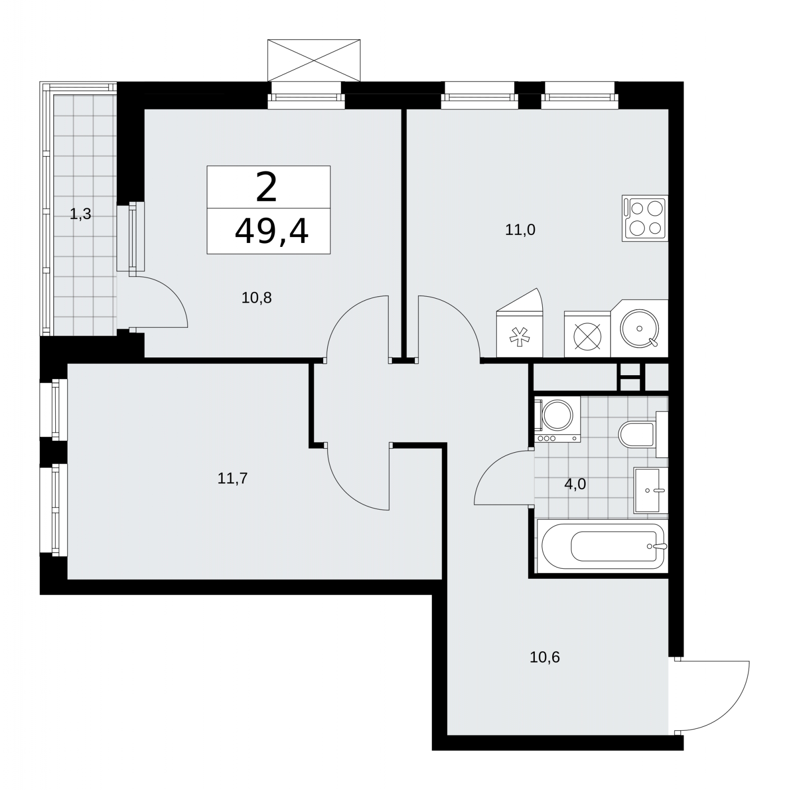 2-комнатная квартира с отделкой в ЖК Скандинавия на 7 этаже в 1 секции. Сдача в 1 кв. 2026 г.