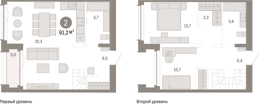 2-комнатная квартира с отделкой в ЖК Пшеница на 7 этаже в 4 секции. Сдача в 1 кв. 2026 г.